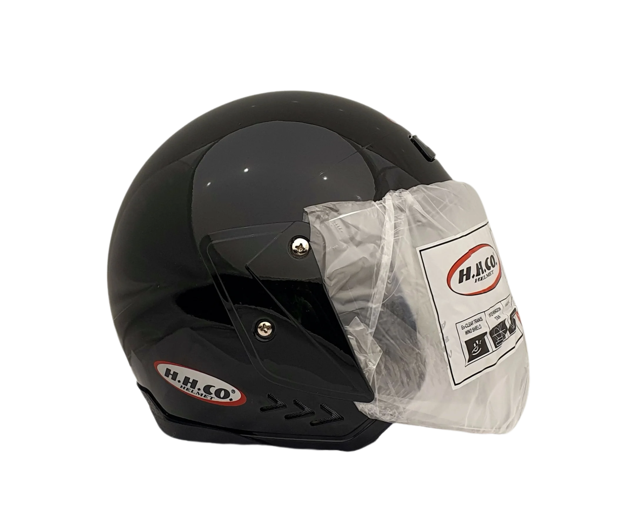 AC RISI BLACK SHINE Helmet Front View